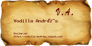 Vodilla András névjegykártya